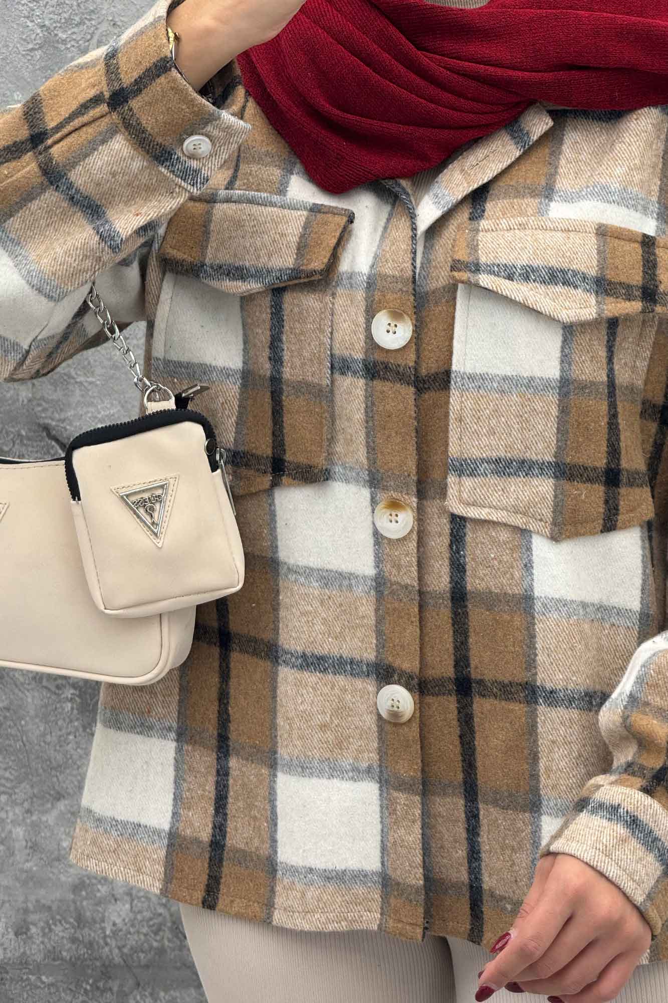 شکت دو جیب پشمی چهارخانه LORIS