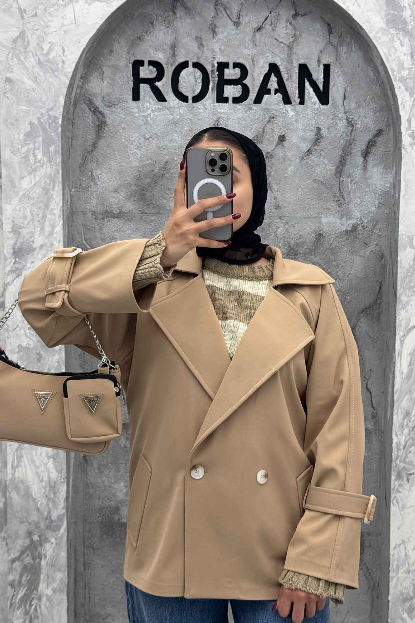 بارانی کوتاه پرادا دو دکمه SILA