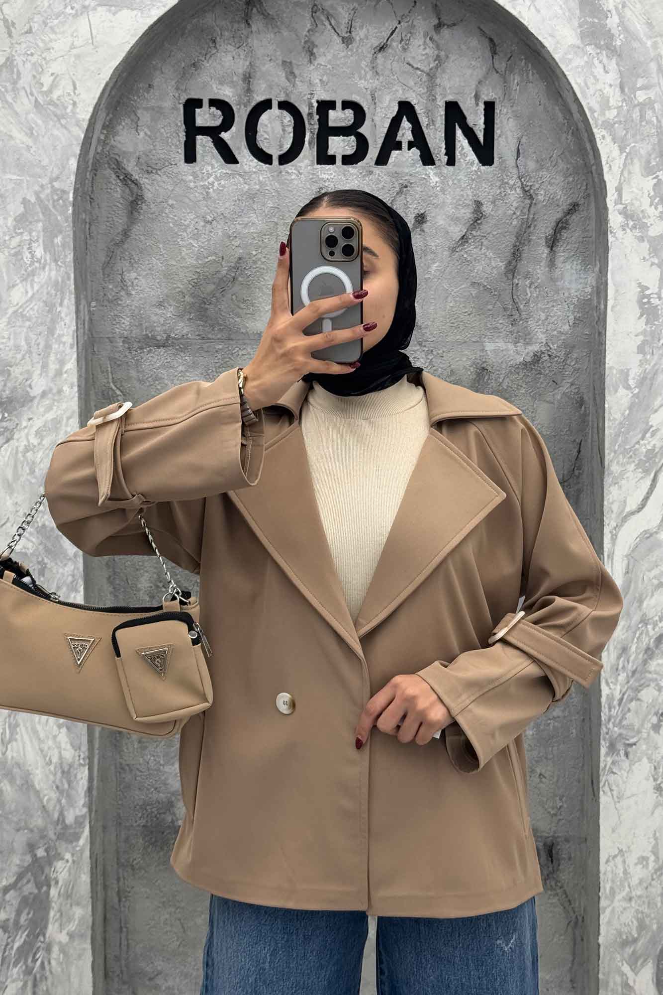 بارانی کوتاه پرادا دو دکمه SILA