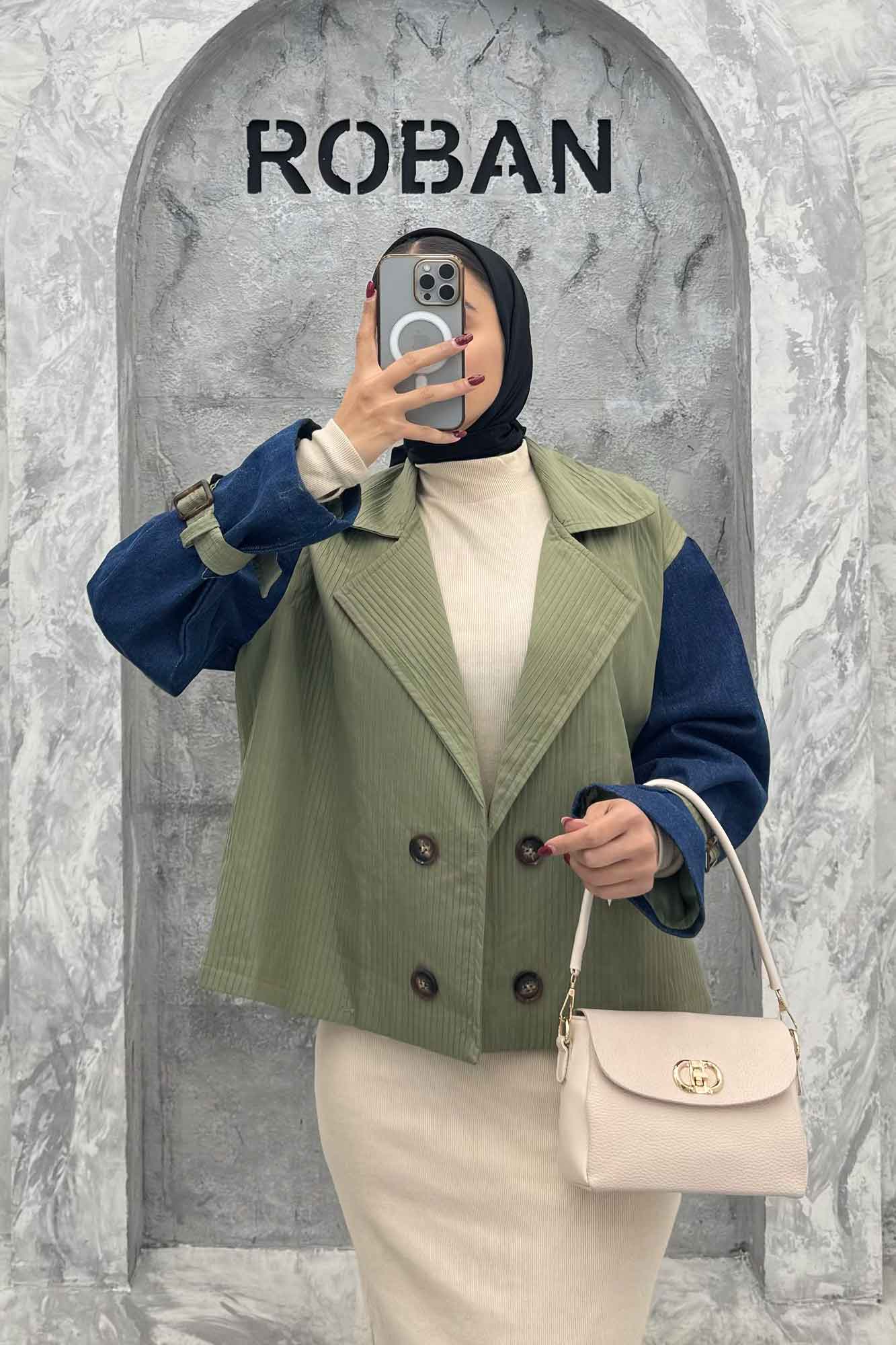 کت ترکیبی ملبورن و آستین جین