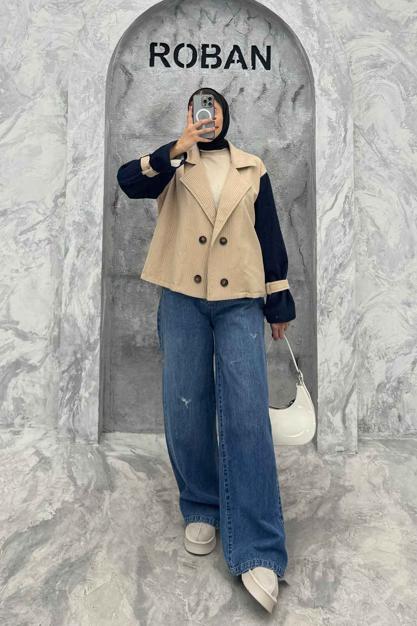 کت ترکیبی ملبورن و آستین جین