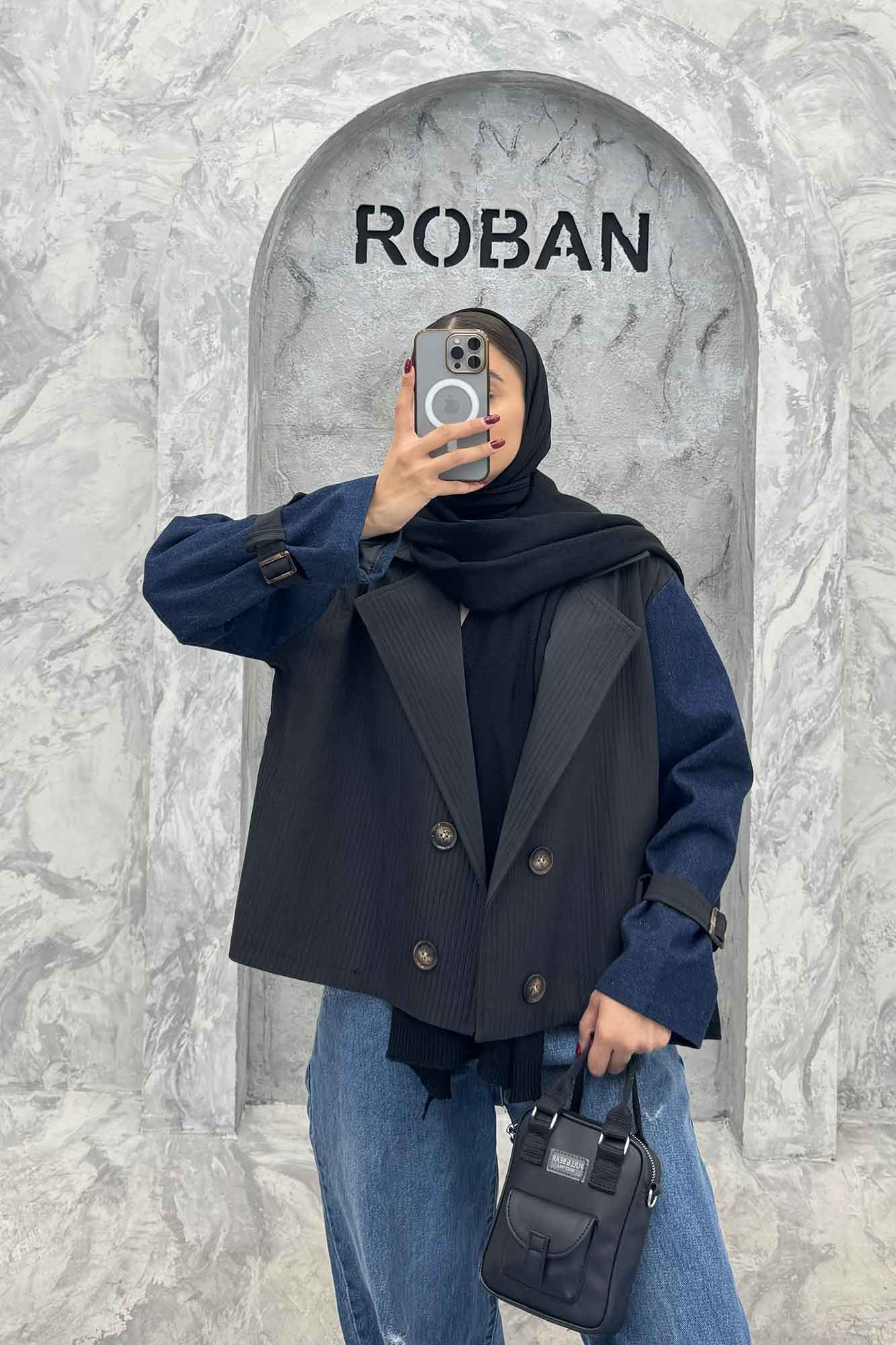 کت ترکیبی ملبورن و آستین جین