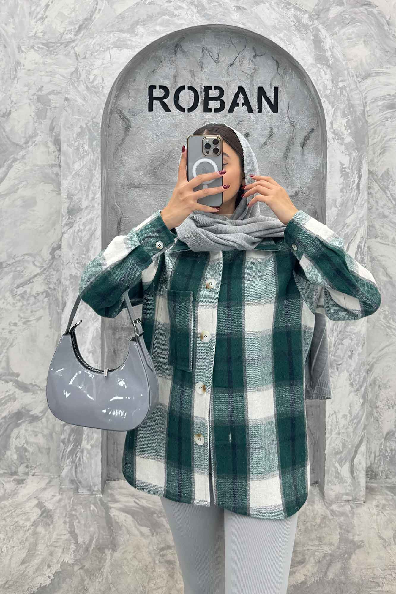 شکت پشمی چهارخانه تک جیب