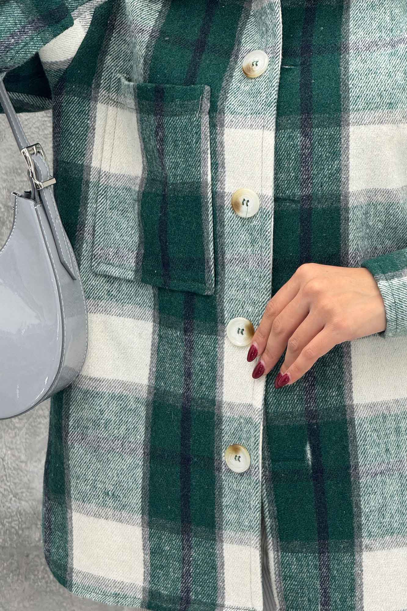 شکت پشمی چهارخانه تک جیب