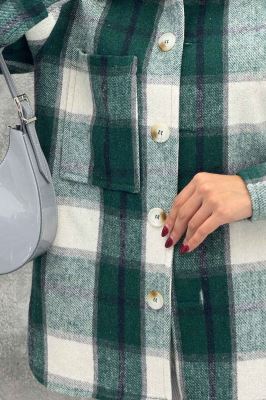 شکت پشمی چهارخانه تک جیب