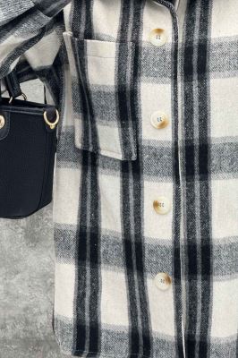 شکت پشمی چهارخانه تک جیب