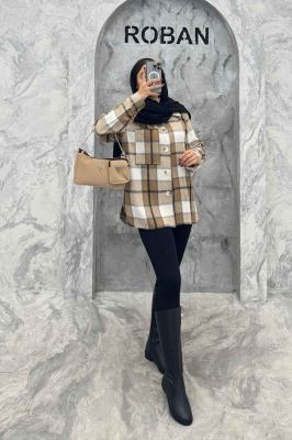 شکت پشمی چهارخانه تک جیب