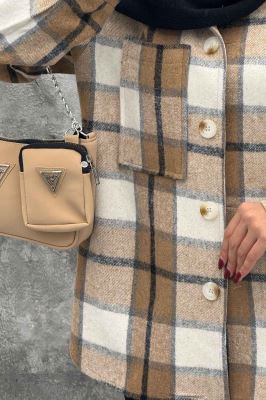 شکت پشمی چهارخانه تک جیب