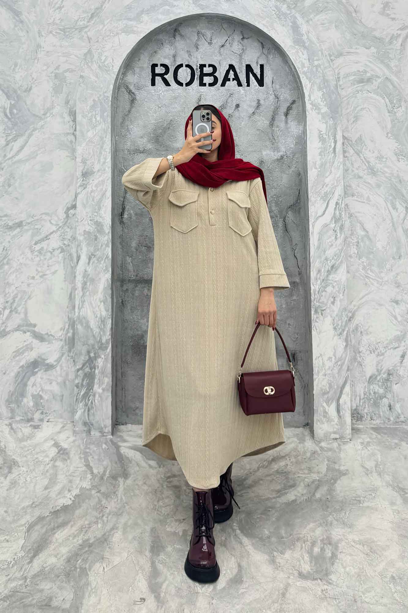 کفتان پاییزه مراکشی طرحدار دو جیب