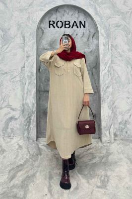 کفتان پاییزه مراکشی طرحدار دو جیب