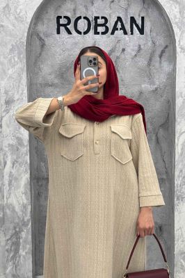 کفتان پاییزه مراکشی طرحدار دو جیب