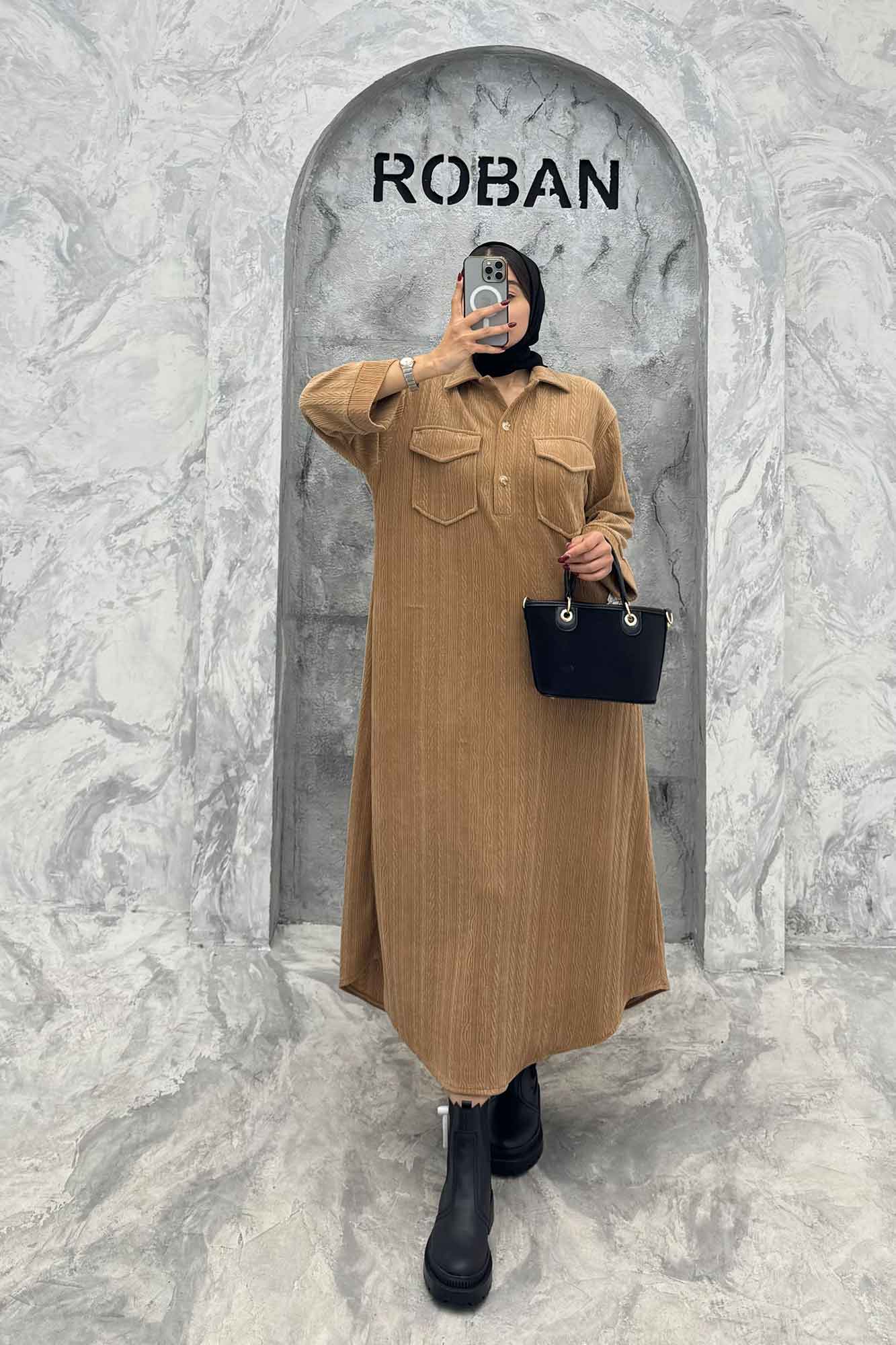 کفتان پاییزه مراکشی طرحدار دو جیب