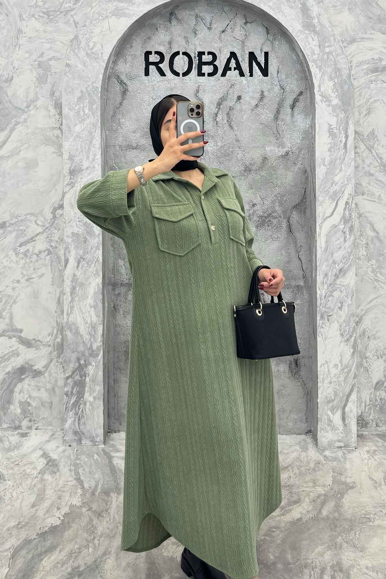 کفتان پاییزه مراکشی طرحدار دو جیب