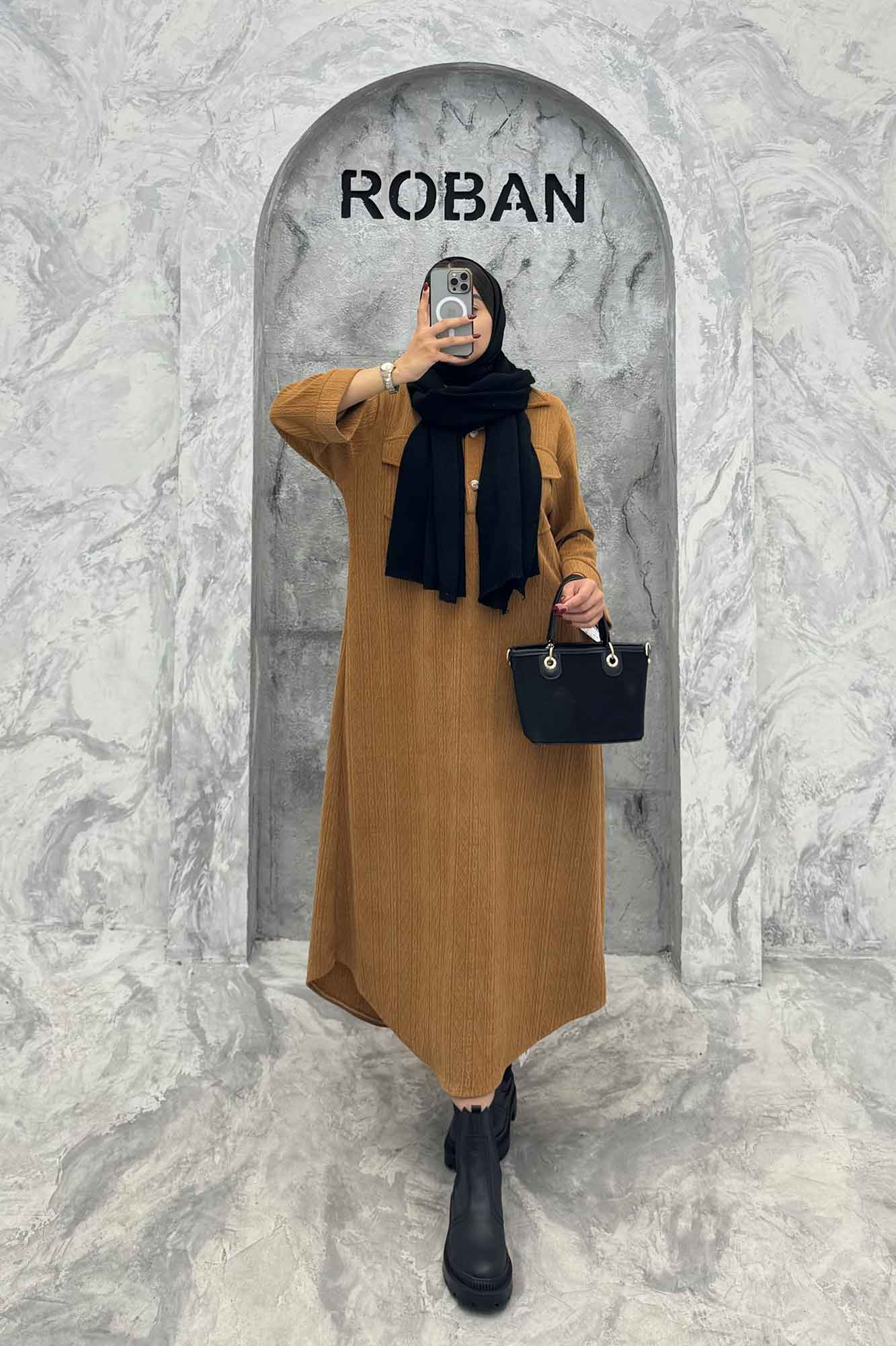 کفتان پاییزه مراکشی طرحدار دو جیب