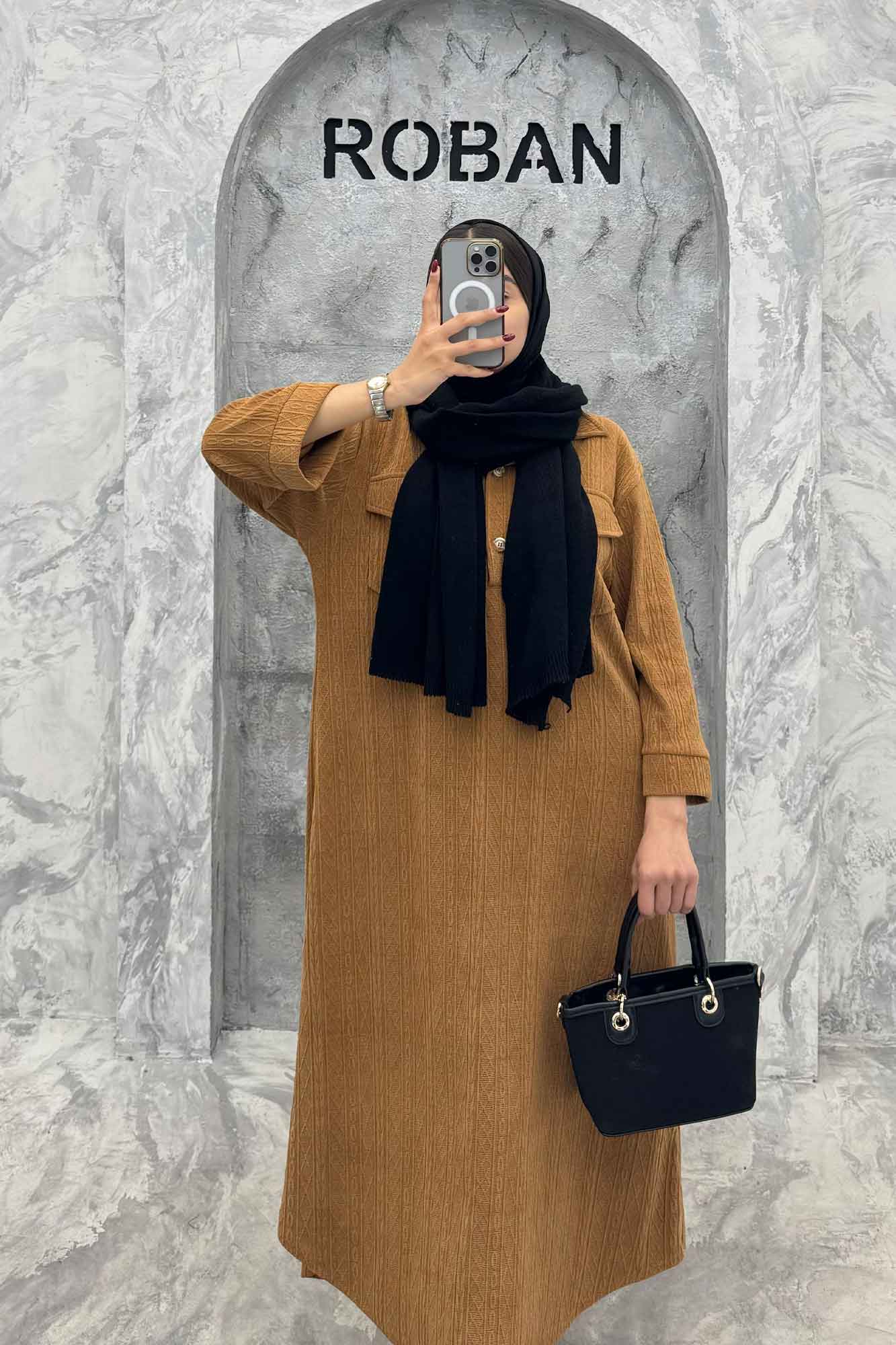 کفتان پاییزه مراکشی طرحدار دو جیب