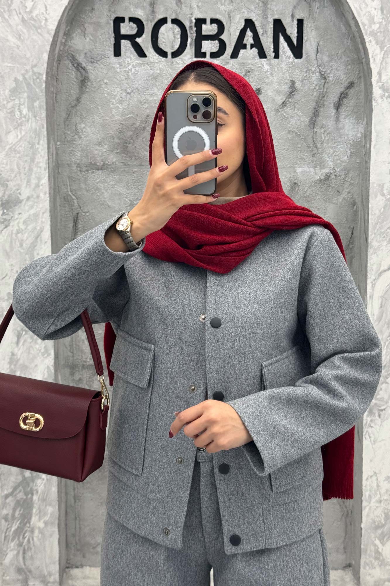 ست پالتو و شلوار فوتر جلو دکمه JESI