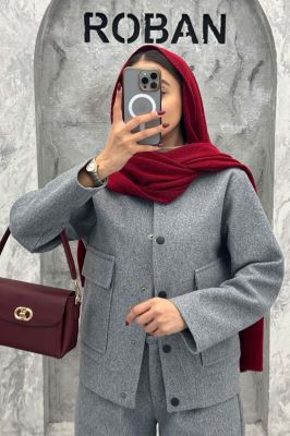 ست پالتو و شلوار فوتر جلو دکمه JESI