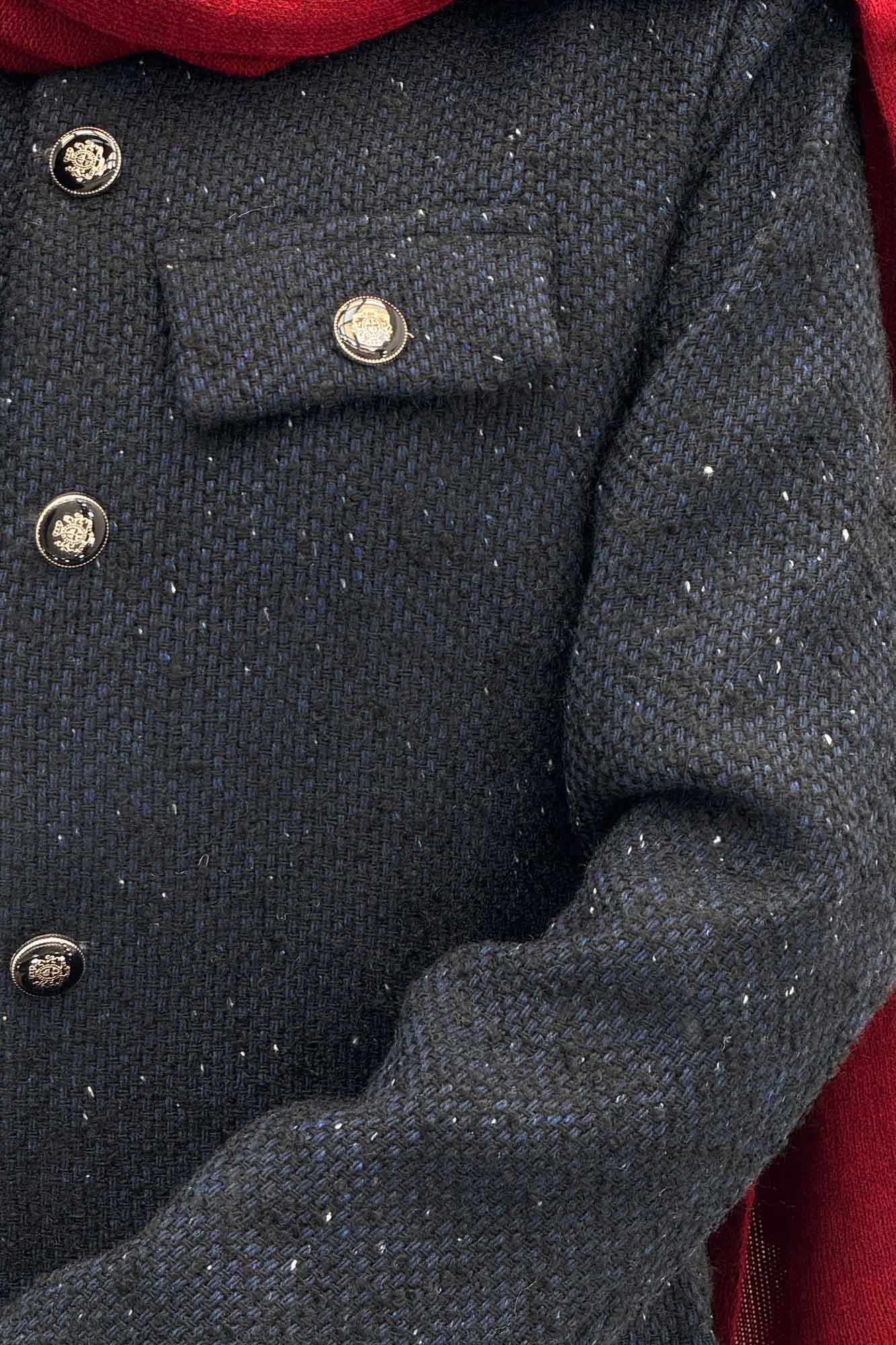 کت چهار جیب نما توییت پشمی آستردار