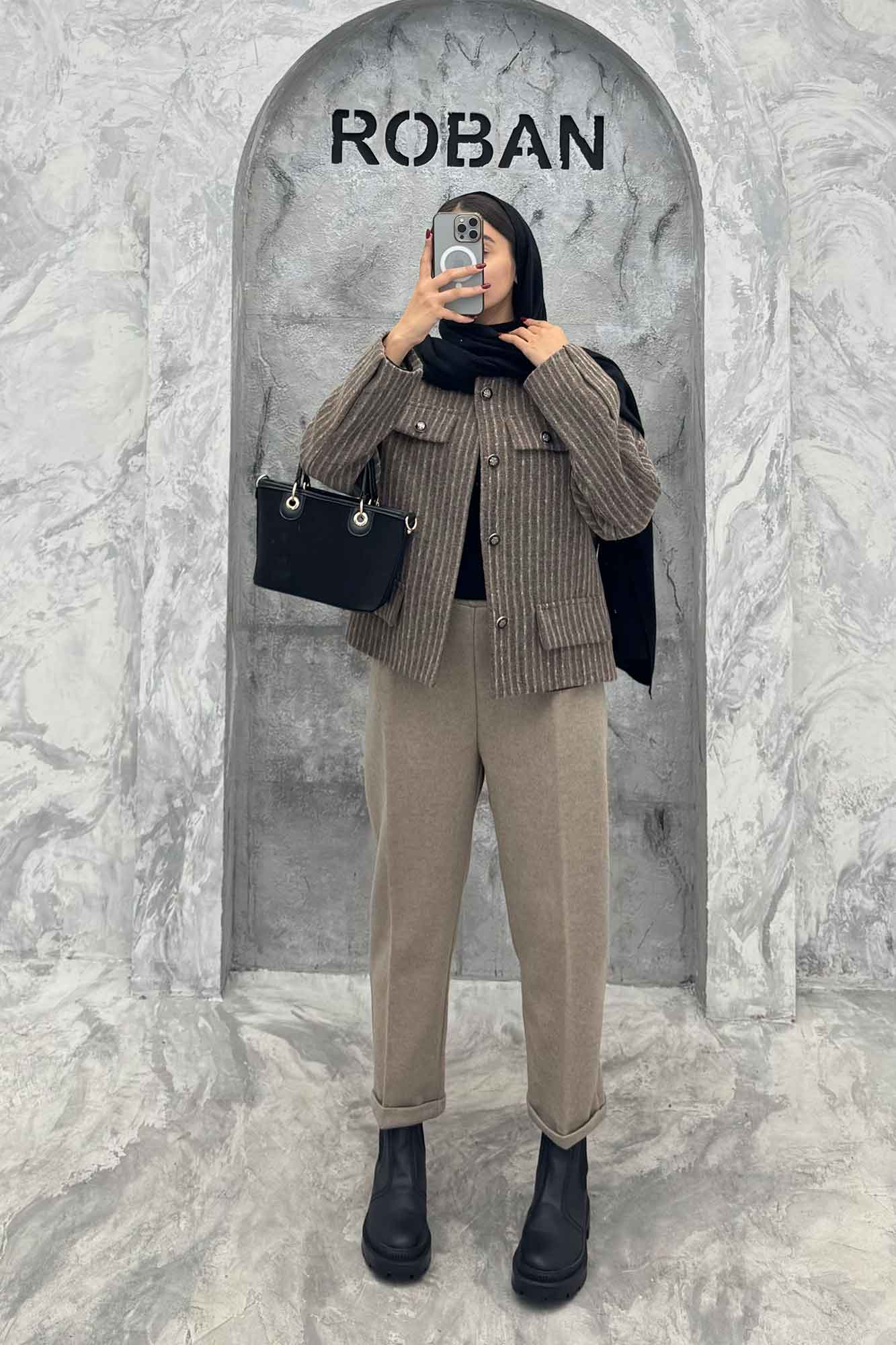 کت چهار جیب نما توییت پشمی آستردار