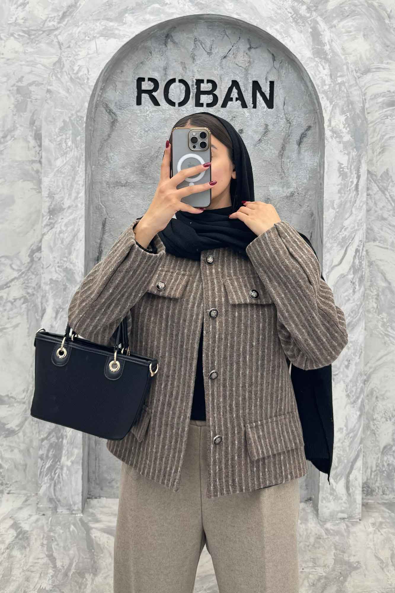 کت چهار جیب نما توییت پشمی آستردار