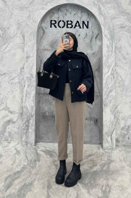 کت چهار جیب نما توییت پشمی آستردار