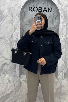 کت چهار جیب نما توییت پشمی آستردار