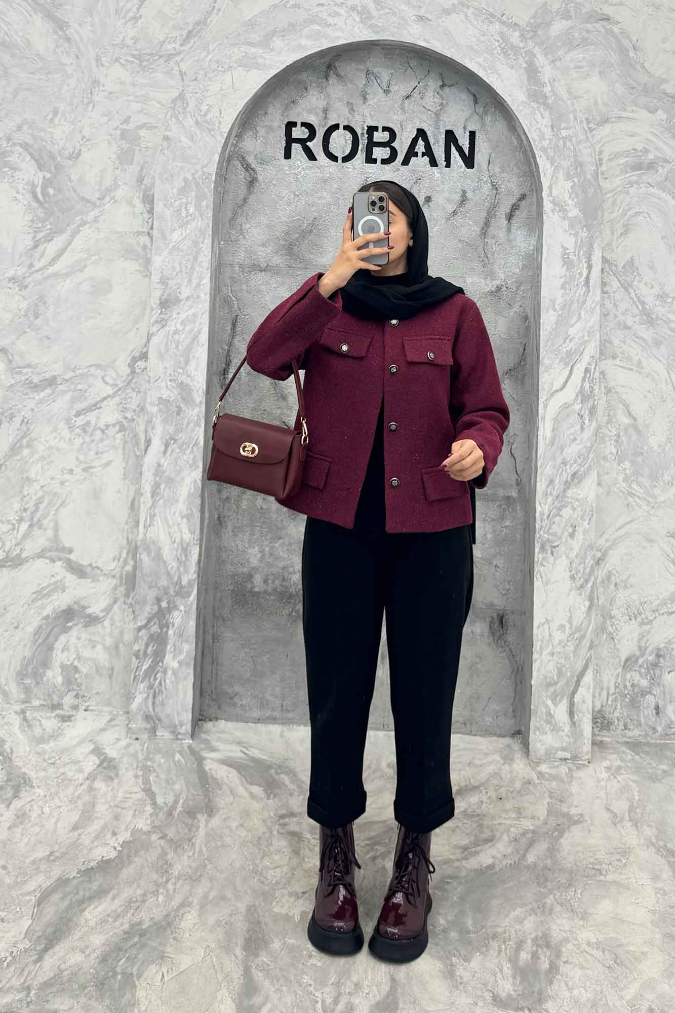 کت چهار جیب نما توییت پشمی آستردار