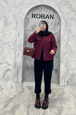 کت چهار جیب نما توییت پشمی آستردار