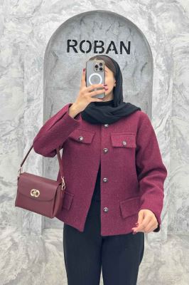 کت چهار جیب نما توییت پشمی آستردار