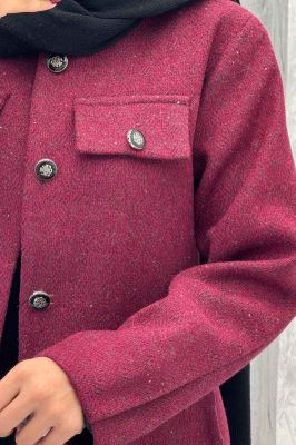 کت چهار جیب نما توییت پشمی آستردار