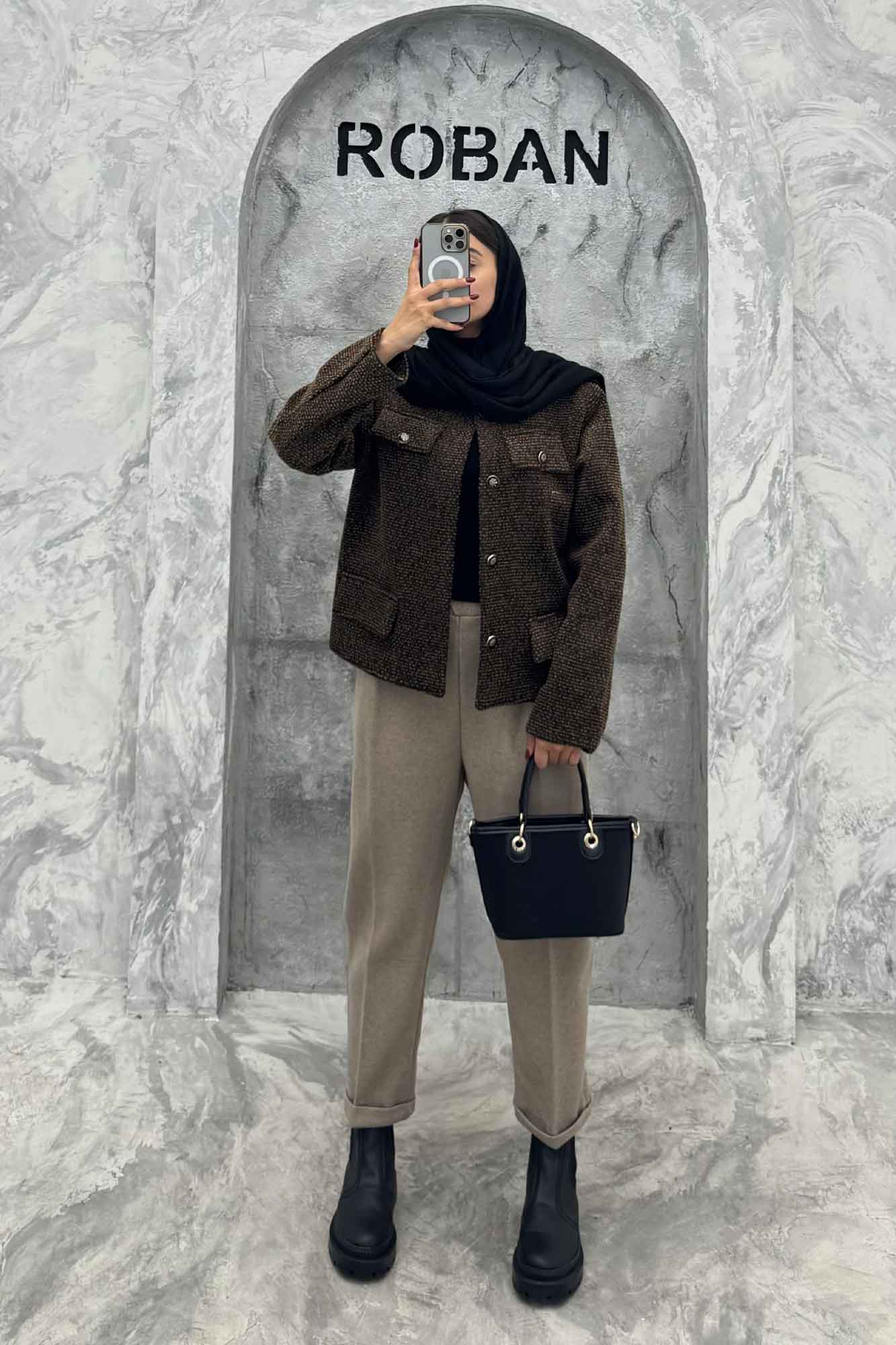 کت چهار جیب نما توییت پشمی آستردار