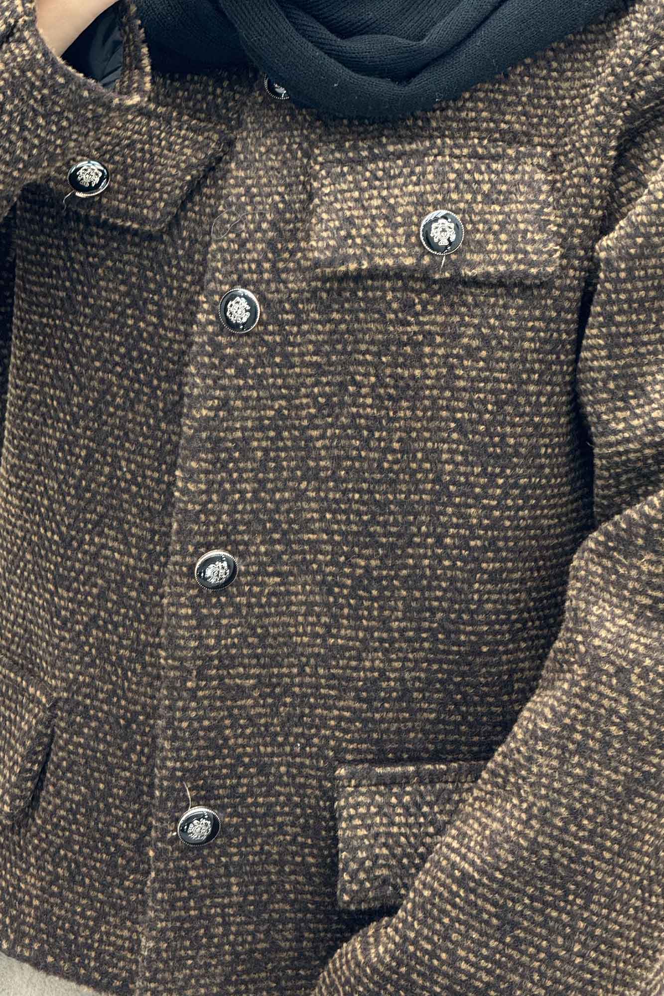 کت چهار جیب نما توییت پشمی آستردار