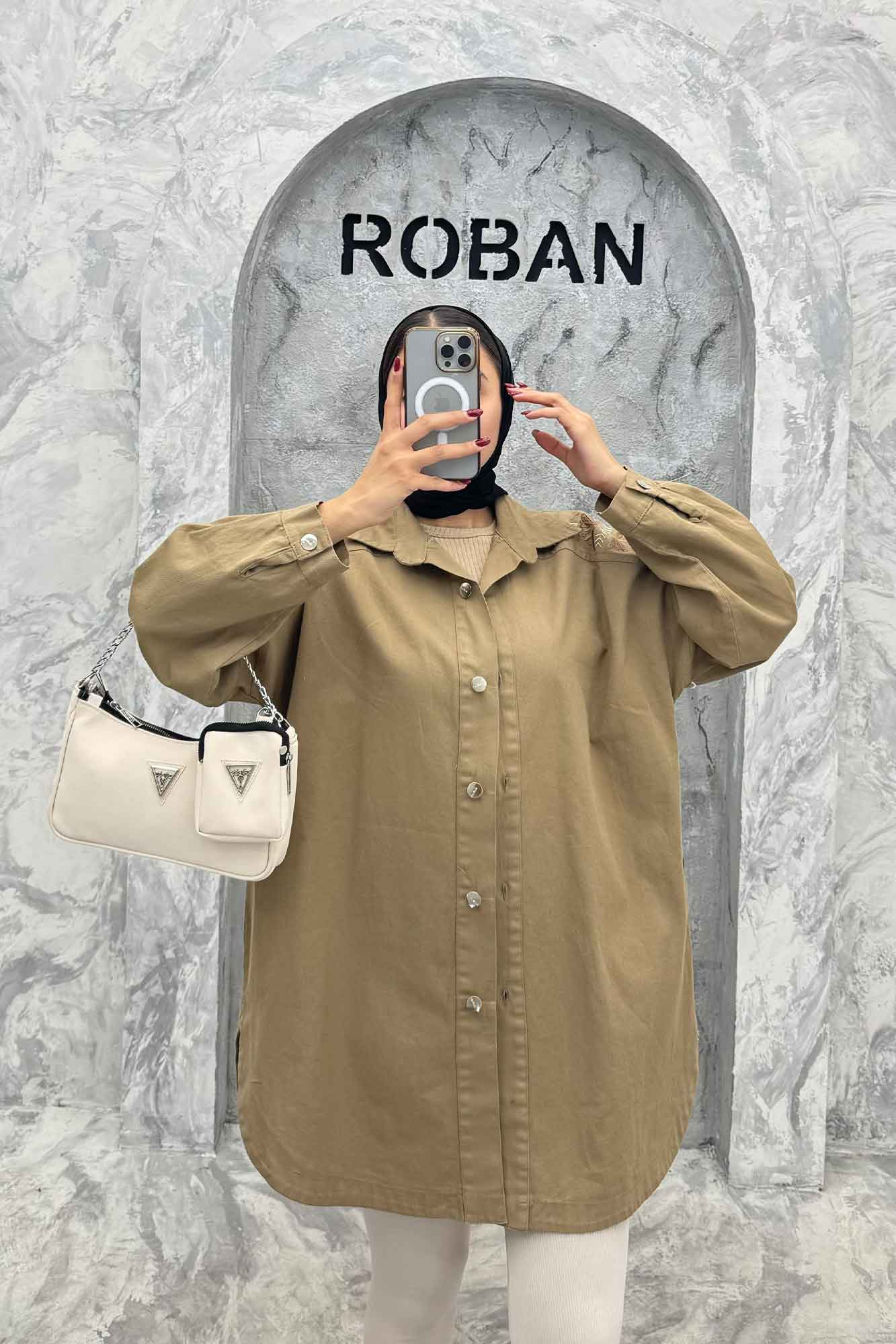 مانتو کتان پشت گلدوزی