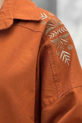 مانتو کتان پشت گلدوزی