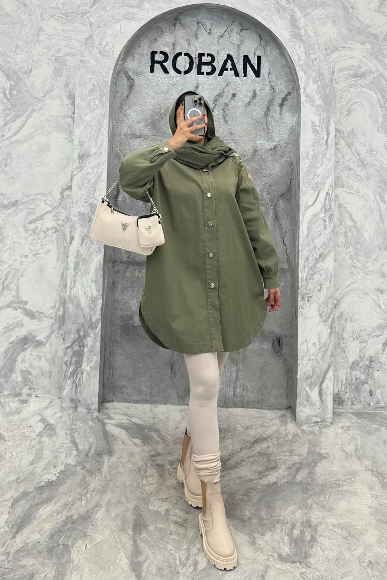 مانتو کتان پشت گلدوزی