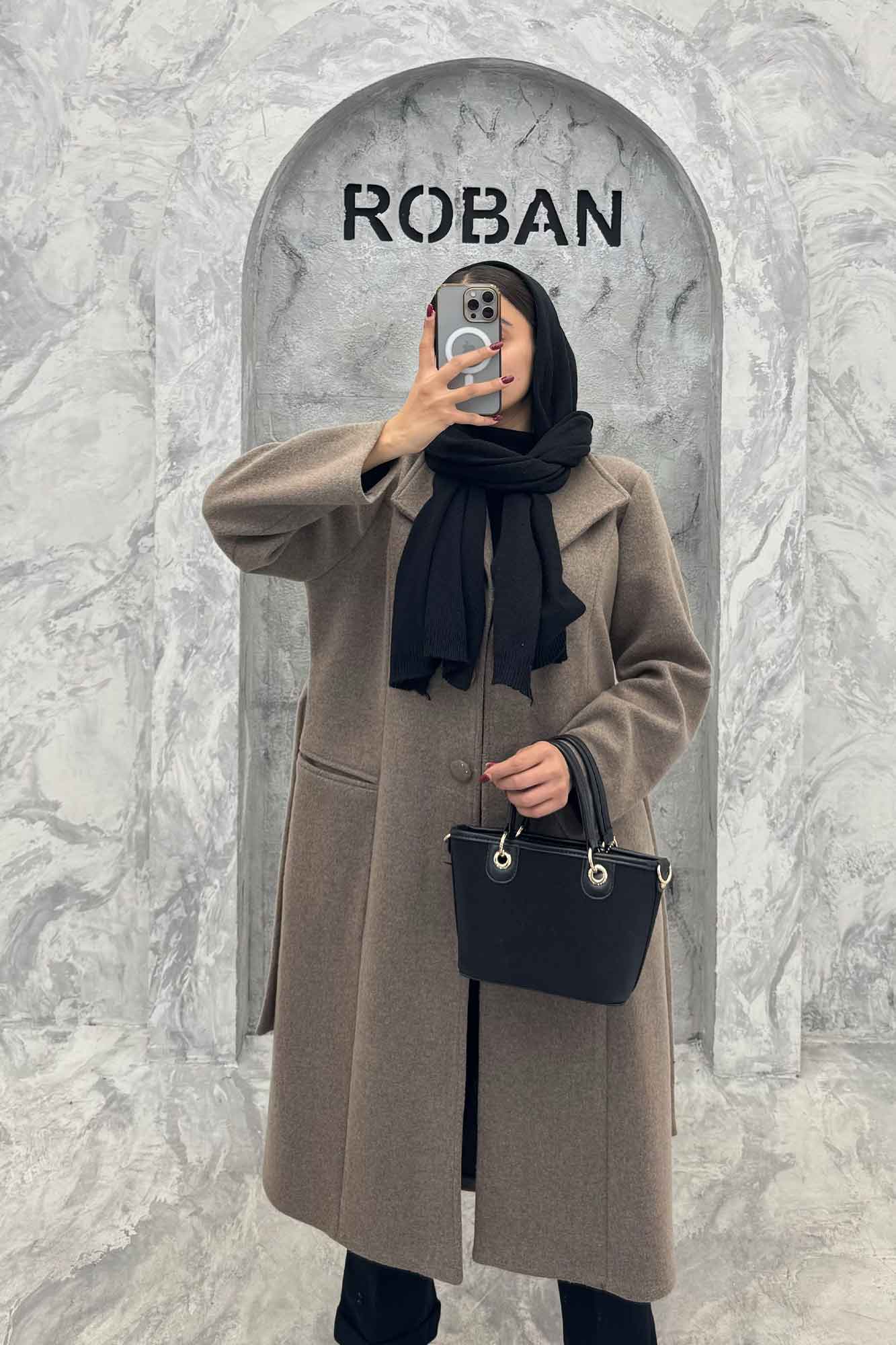 پالتو روناک دو جیب یقه آمریکایی