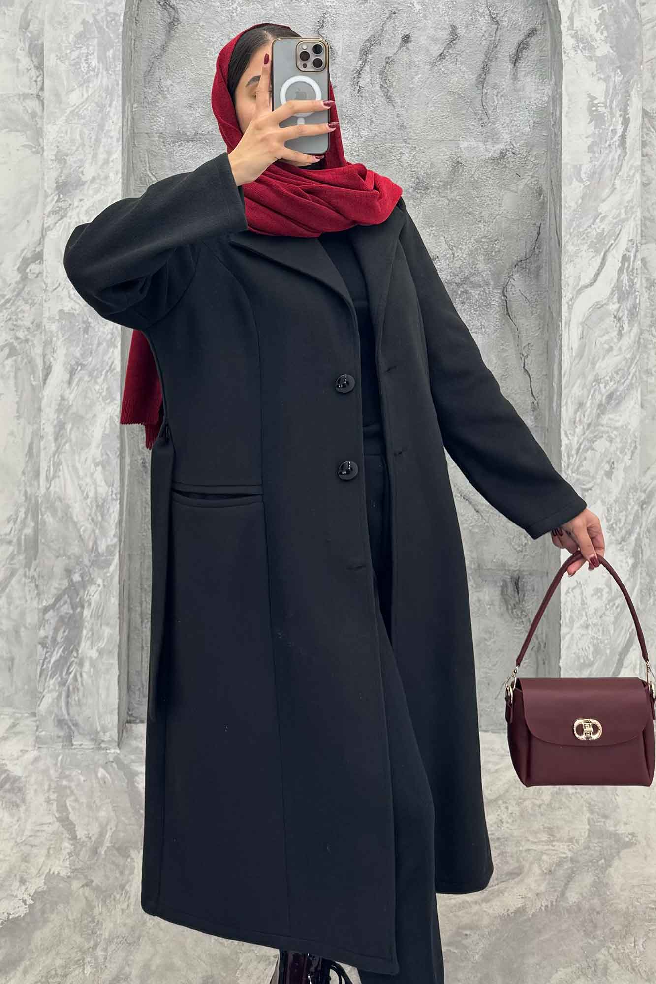 پالتو روناک دو جیب یقه آمریکایی