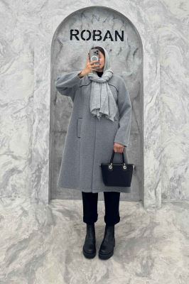 پالتو روناک دکمه مربعی معزی دوزی