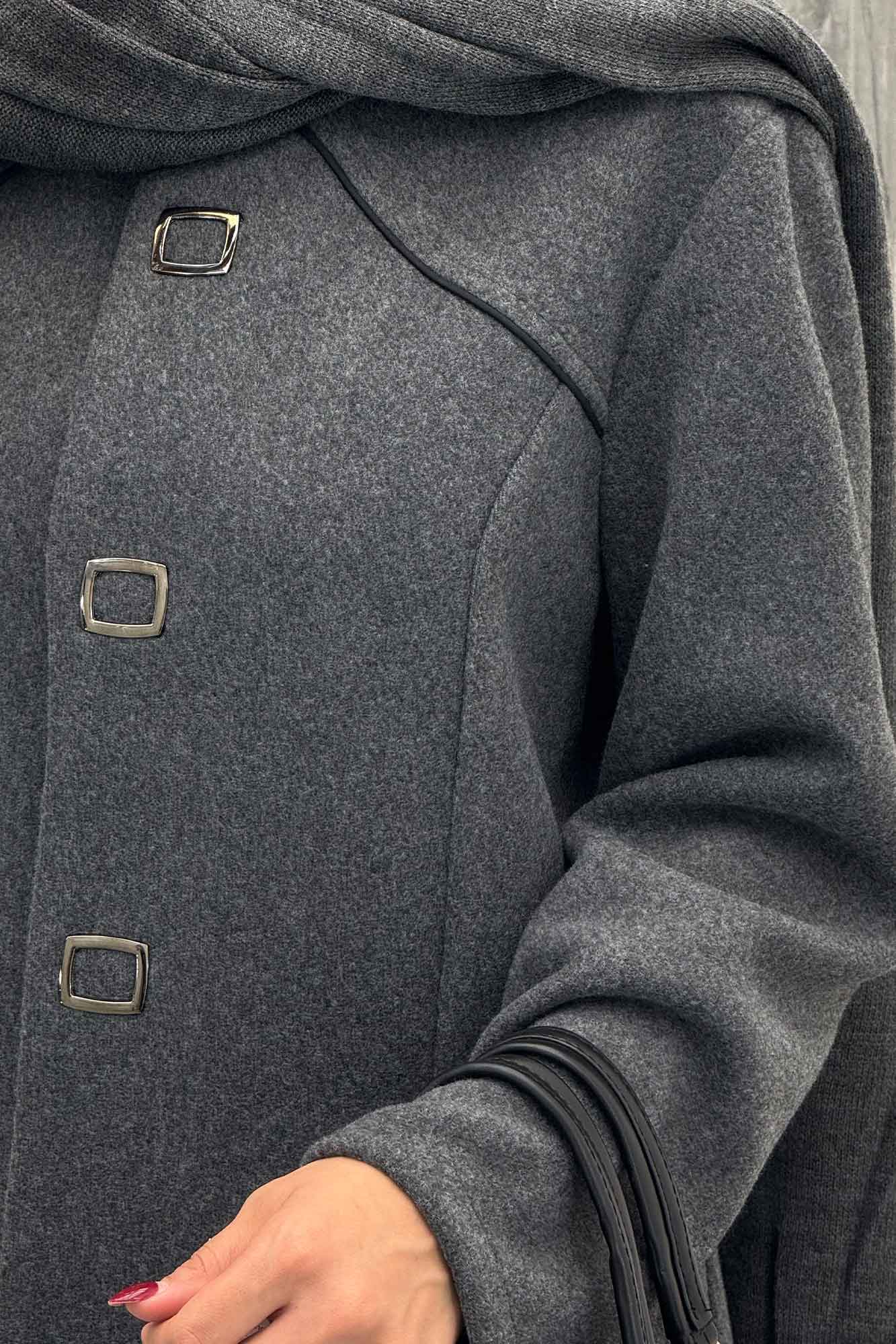 پالتو روناک دکمه مربعی معزی دوزی