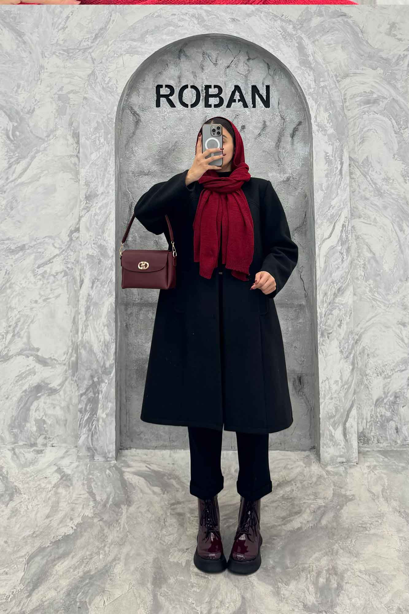 پالتو روناک دکمه مربعی معزی دوزی