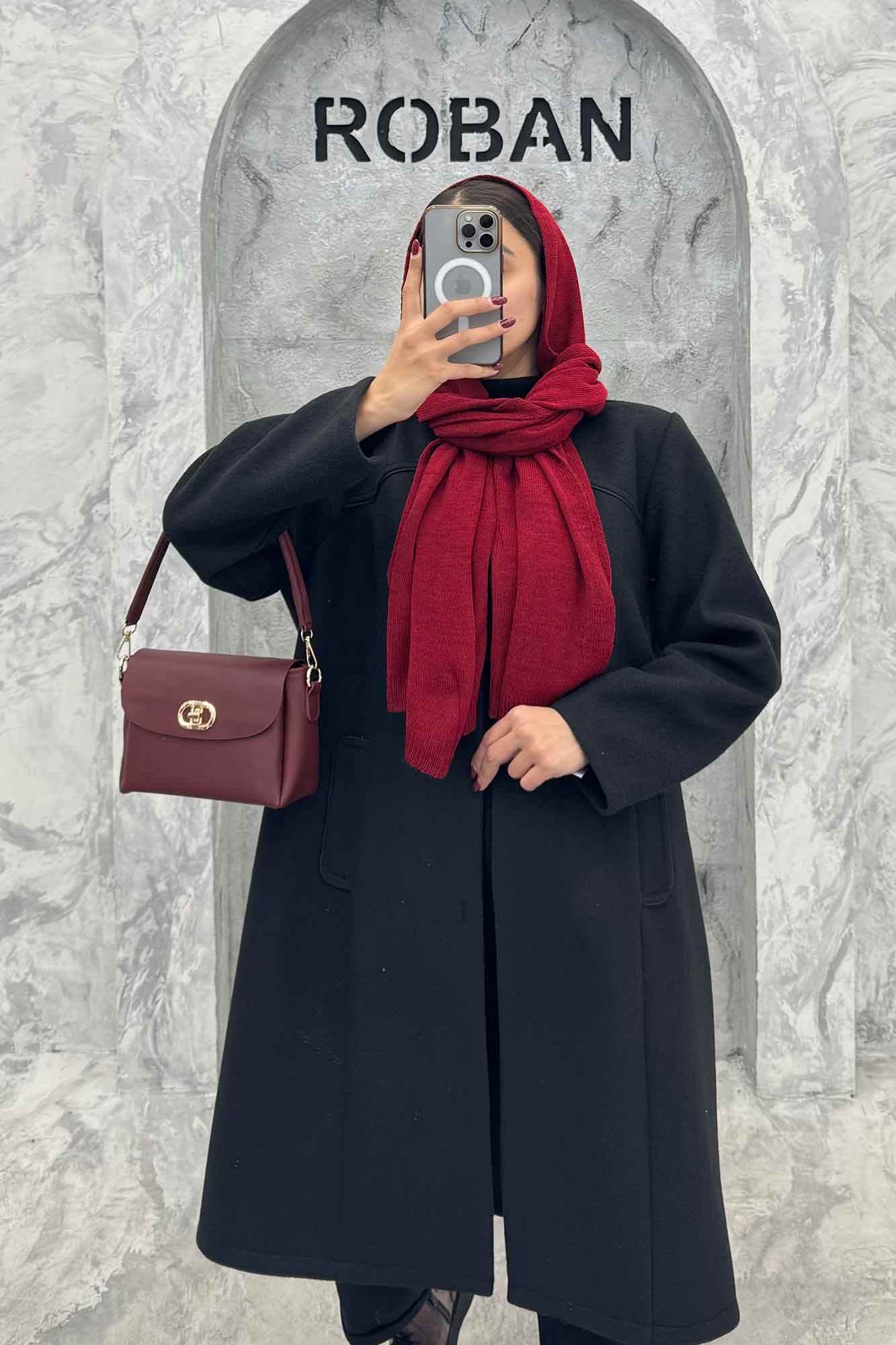 پالتو روناک دکمه مربعی معزی دوزی