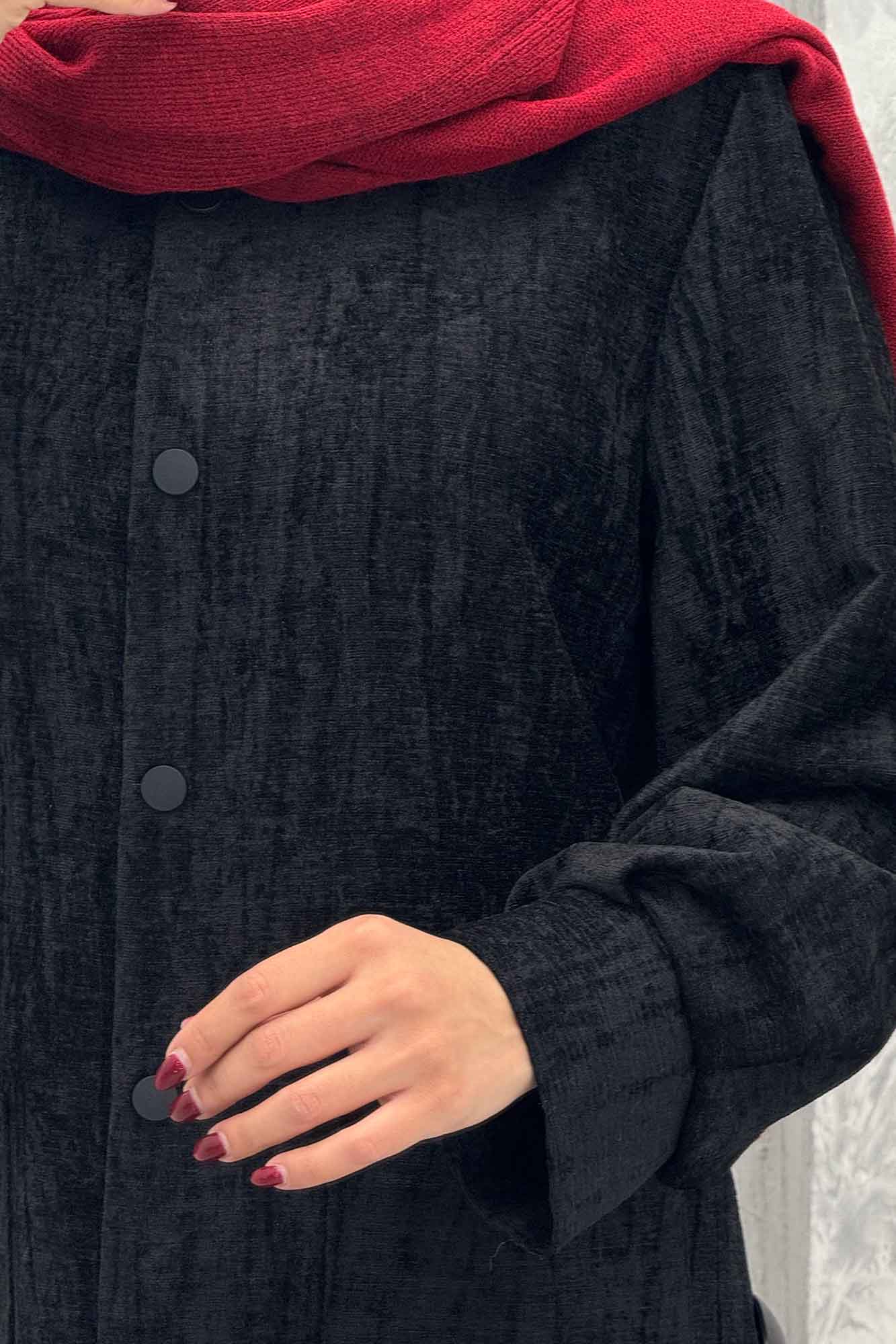 پالتو مخمل دو جیب رو دکمه زاماک