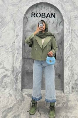 کت طرح جیب آستین سگک کتان زارا