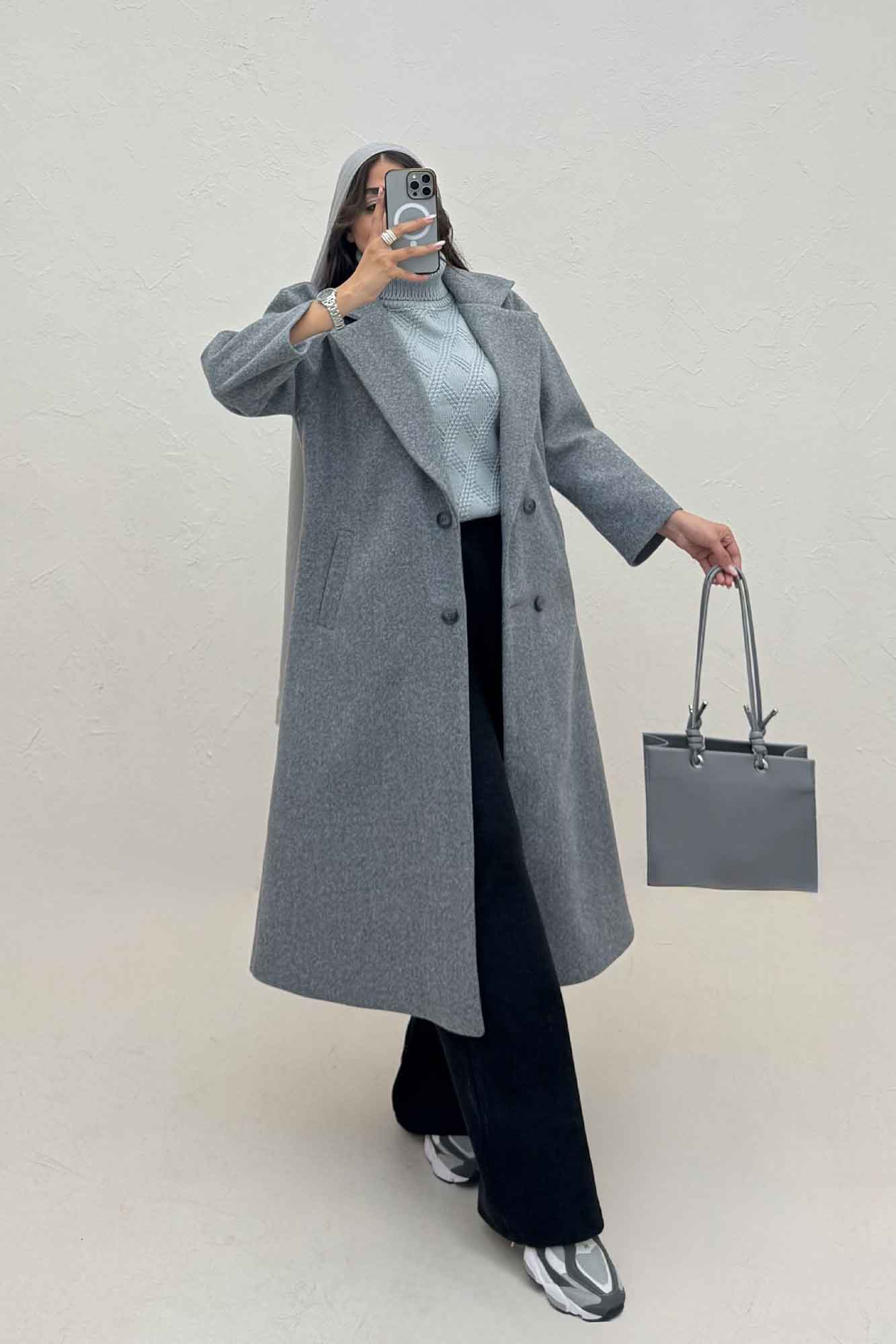 پالتو بلند فوتر چهار دکمه MODA