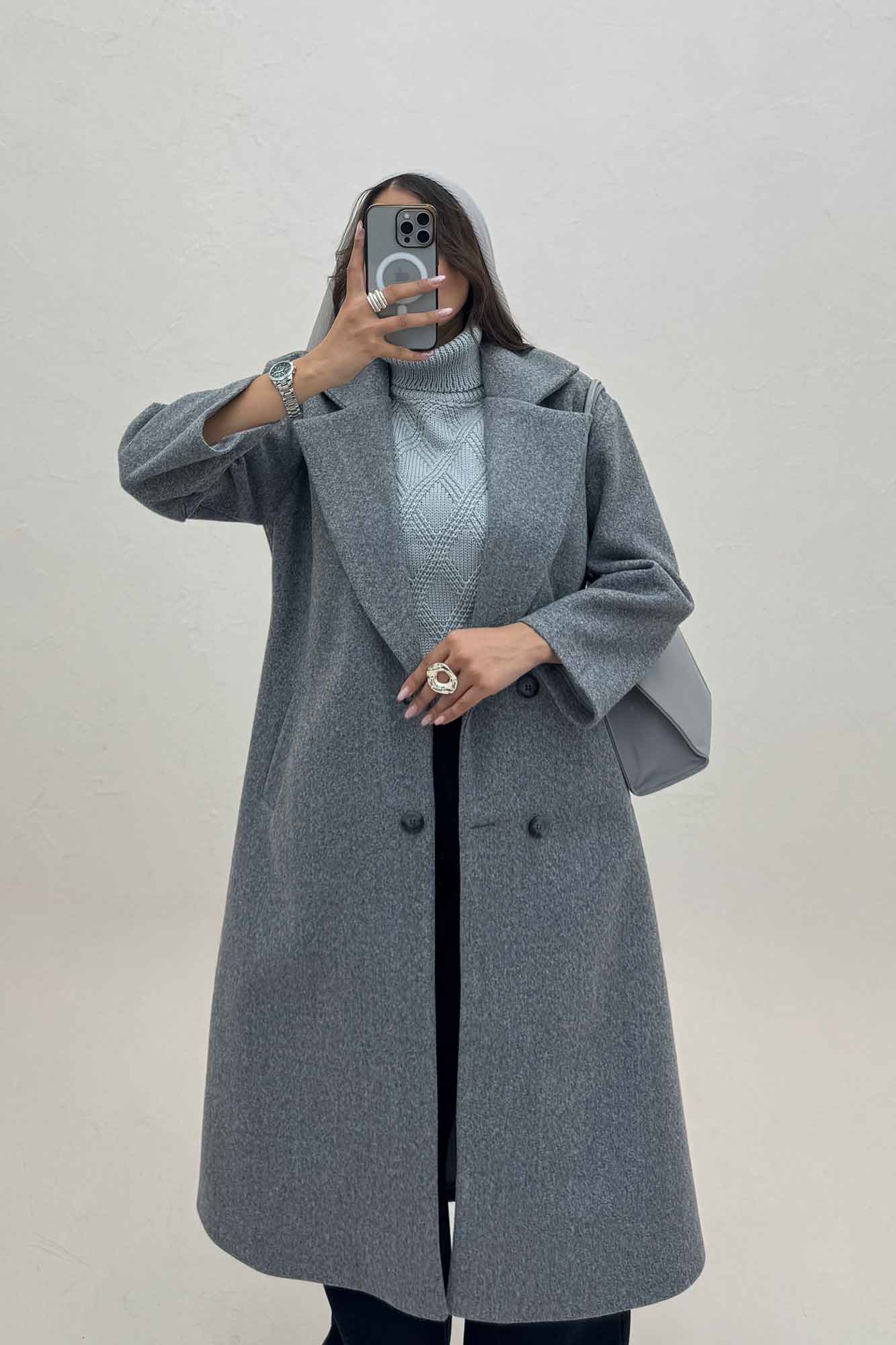 پالتو بلند فوتر چهار دکمه MODA