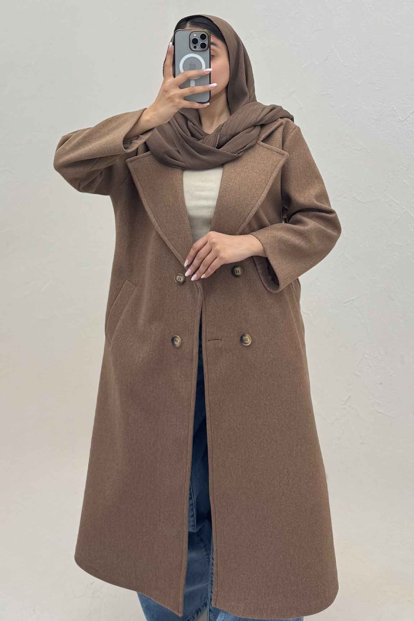 پالتو بلند فوتر چهار دکمه MODA