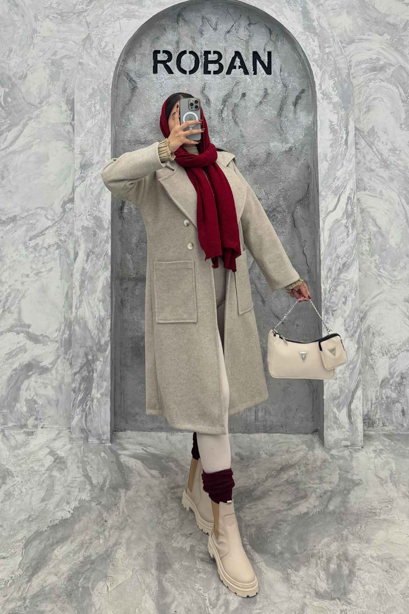 پالتو بلند فوتر دو جیب مچ هفتی