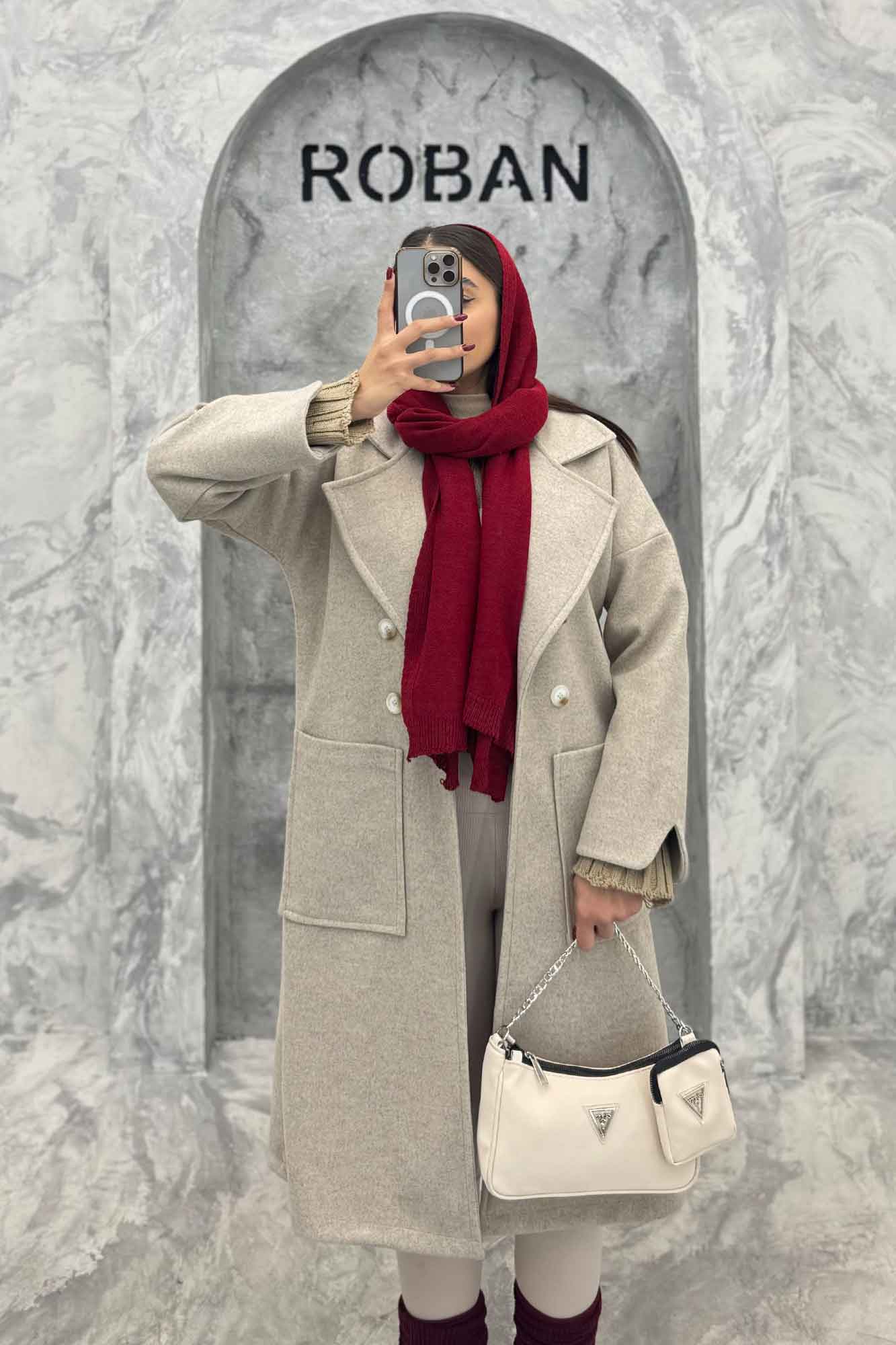 پالتو بلند فوتر دو جیب مچ هفتی