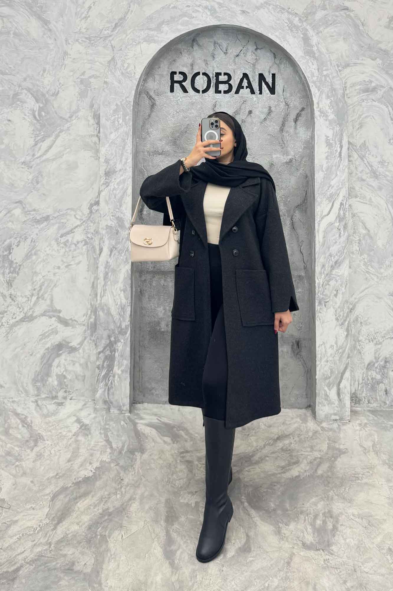 پالتو بلند فوتر دو جیب مچ هفتی