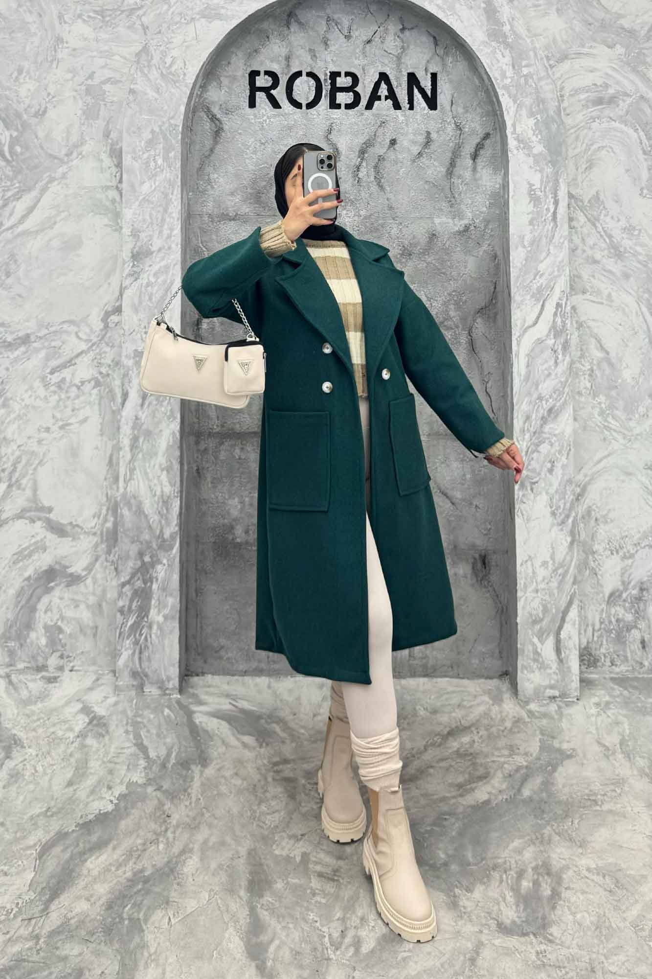 پالتو بلند فوتر دو جیب مچ هفتی